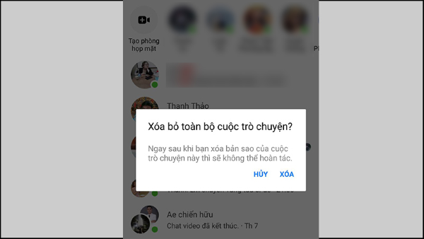 Không xóa bản sao tin nhắn Messenger trong ứng dụng