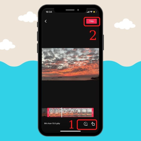Nhấn “Tiếp” để chỉnh sửa