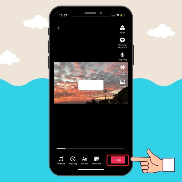 Nhấn “Tiếp” để tới mô tả và thiết lập