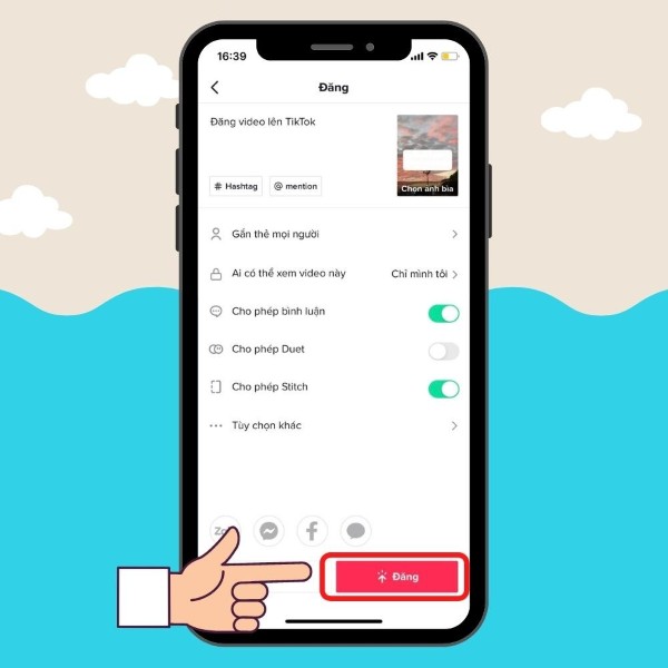 Nhấn nút “Đăng”