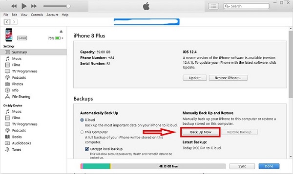 Sao lưu ngay bây giờ
