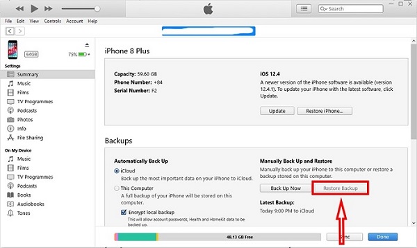 Quá trình khôi phục hoàn tất