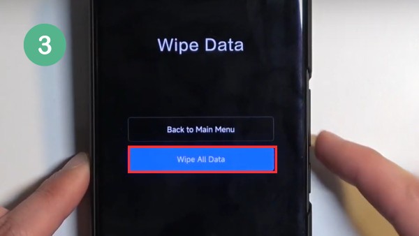 Chọn Wipe All Data