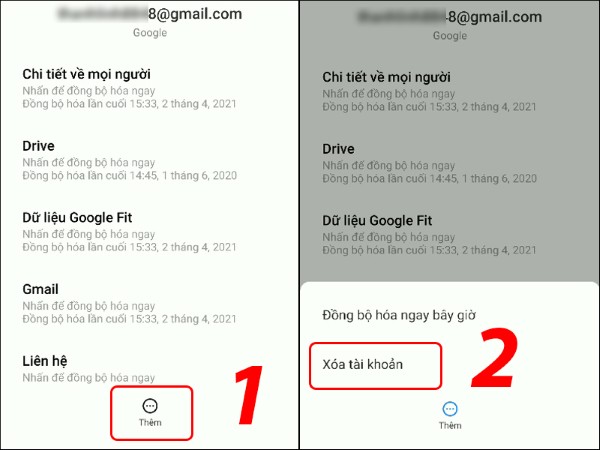 Chọn Xoá tài khoản