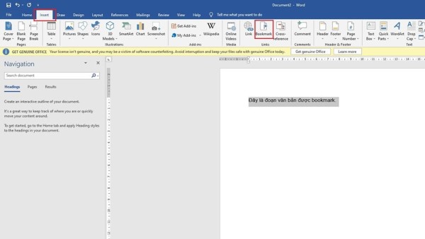 Chọn Insert (Chèn)
