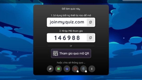 Nhập mã để tham gia trả lời