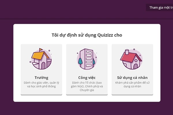 Chọn mục đích sử dụng phù hợp