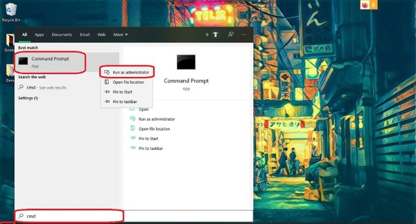 Chọn vào Command Prompt