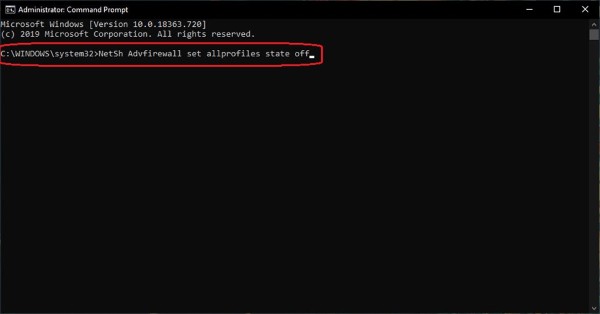 Nhập lệnh: Netsh Advfirewall show allprofiles