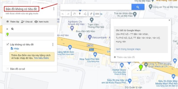Nhấn vào dòng “Bản đồ không có tiêu đề”