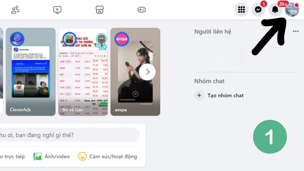 Nhấn vào hình đại diện