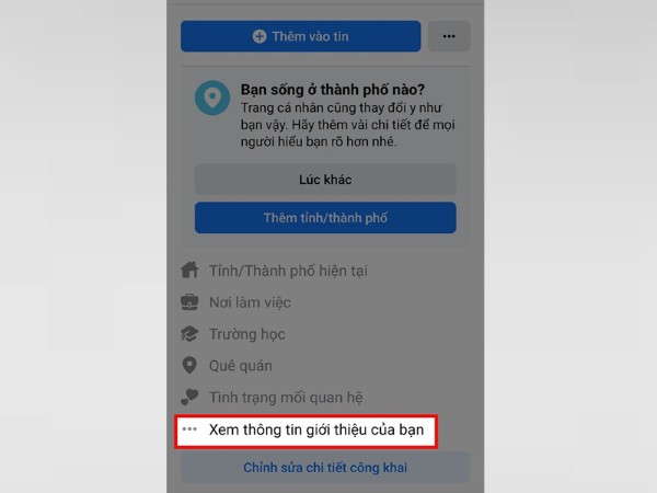 Nhấn “Xem thông tin giới thiệu”