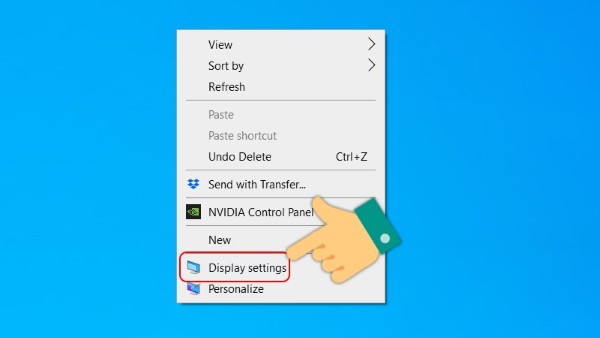 Chọn Display Settings