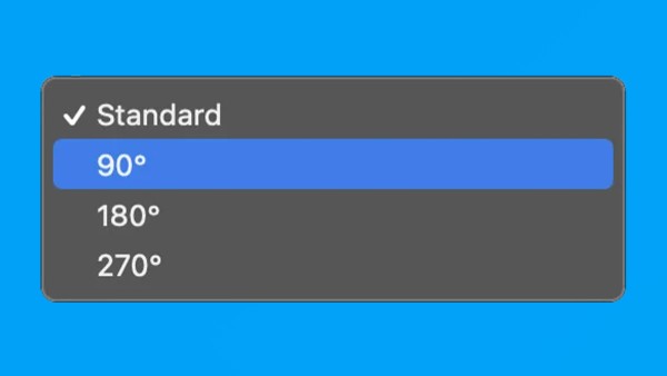 Chọn góc độ màn hình muốn xoay