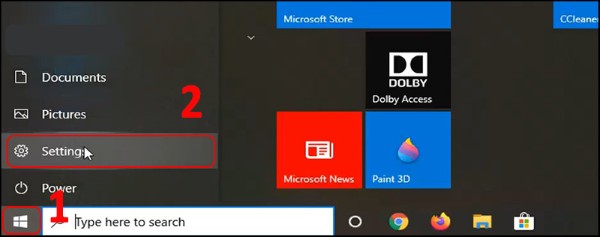 Chọn Settings (Cài đặt)