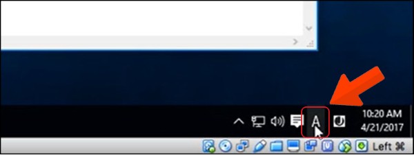 Nhấn biểu tượng chữ A