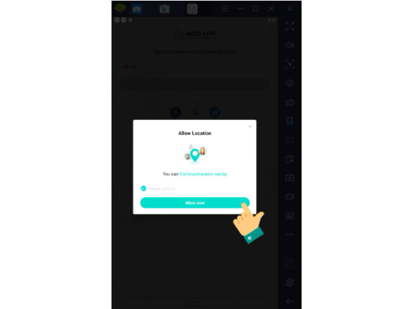 Cho phép ứng dụng truy cập vị trí nếu cần