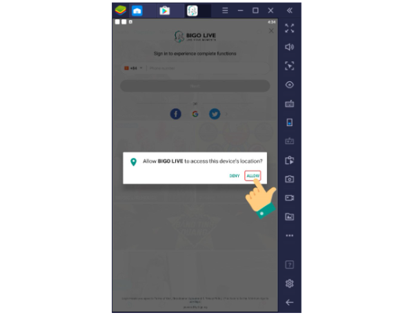 Chọn Allow để cho phép
