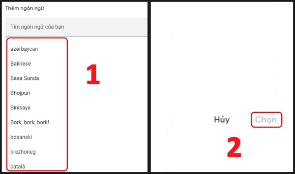 Chọn ngôn ngữ “Tiếng Việt”