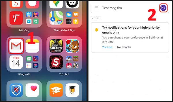 Nhấn vào ảnh hồ sơ cá nhân 