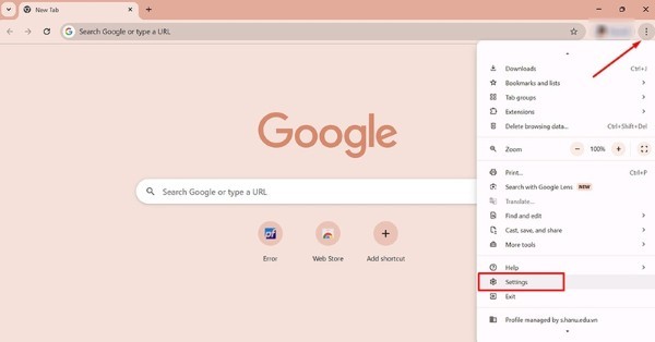 Nhấn vào biểu tượng dấu ba chấm (⋮) 
