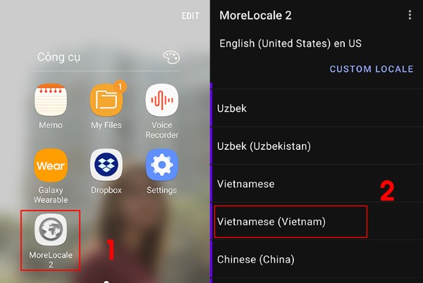 Chọn ngôn ngữ Vietnamese (Vietnam)