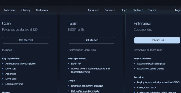 Công cụ Devin AI hiện đang cung cấp ba lựa chọn chính