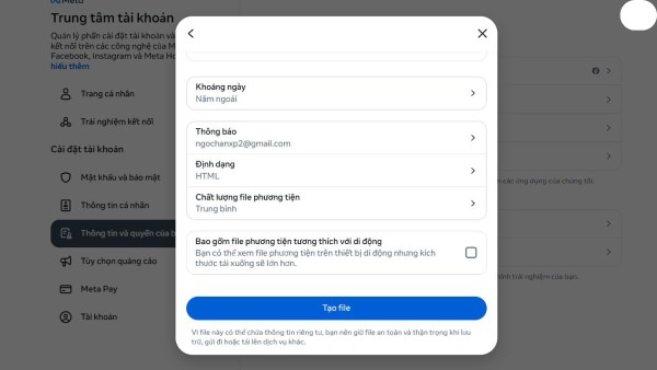 Nhấn “Tạo file” 