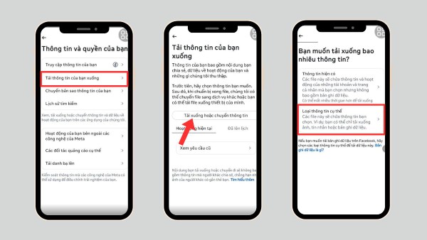 Chọn “Tải xuống hoặc chuyển thông tin” 
