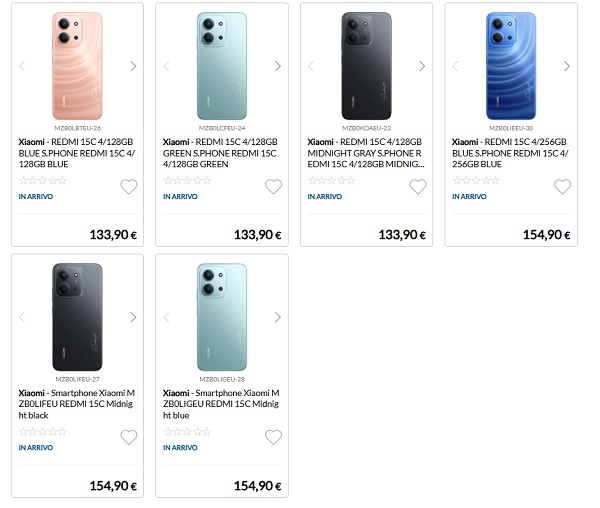 Redmi 15C sẽ có 4 màu sắc trẻ trung gồm Xám, Xanh dương, Xanh lá và Cam Twilight