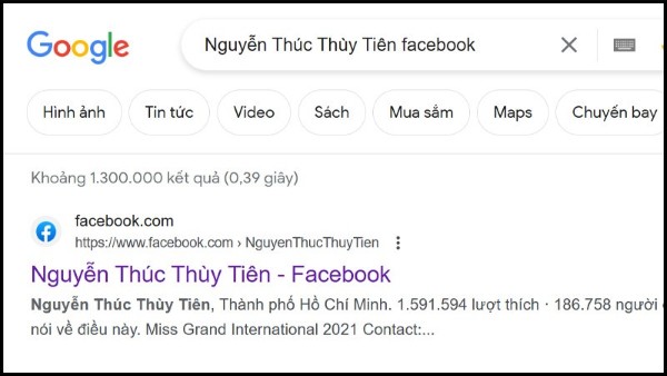 Kiểm tra trạng thái hoạt động của tài khoản Facebook qua Google