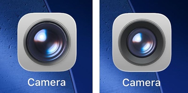 Biểu tượng của ứng dụng Camera trên Màn hình chính cũng đã được thay đổi