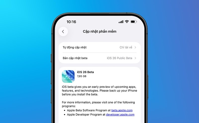 Cập nhật phần mềm Android và iOS
