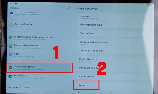 Chọn Cài đặt chung/General management