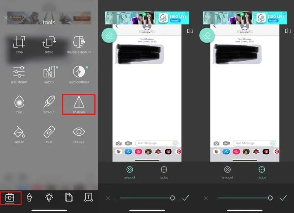 Chọn công cụ Sharpen