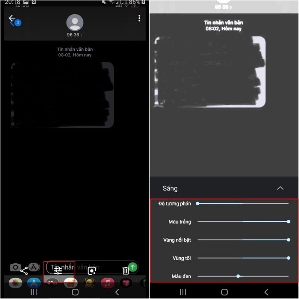 Tùy chỉnh các thành phần trên ảnh bị che mờ