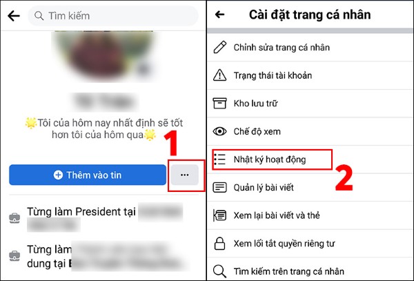 Chọn Nhật ký hoạt động