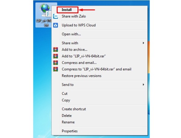 Chọn Install để bắt đầu