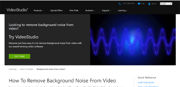 Trang web lọc tạp âm videostudiopro.com