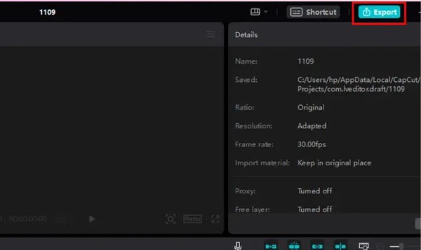 Nhấn nút Export để xuất video