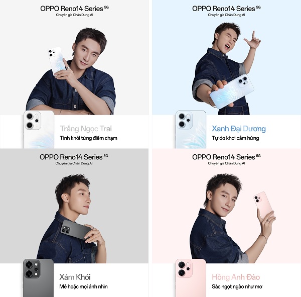 Sơn Tùng M-TP biến hoá đa sắc màu với các phiên bản màu sắc mới của Reno14 Series