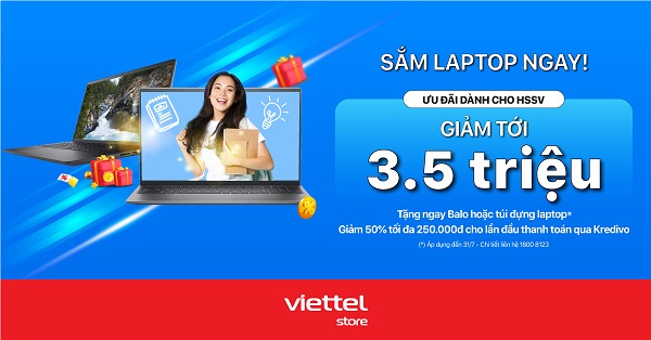 Sắm laptop giảm tới 3,5 triệu đồng dành cho học sinh, sinh viên