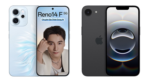 So sánh OPPO Reno14 F 5G và iPhone 16e