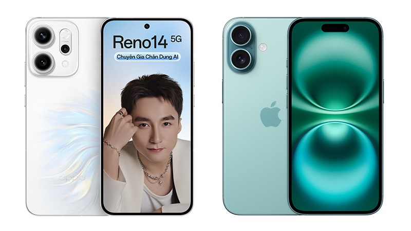 So sánh OPPO Reno14 và iPhone 16