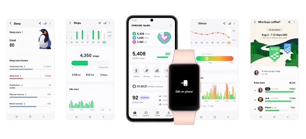 Galaxy Fit 3 được trang bị ứng dụng Samsung Health được nhiều người dùng ưa chuộng sử dụng