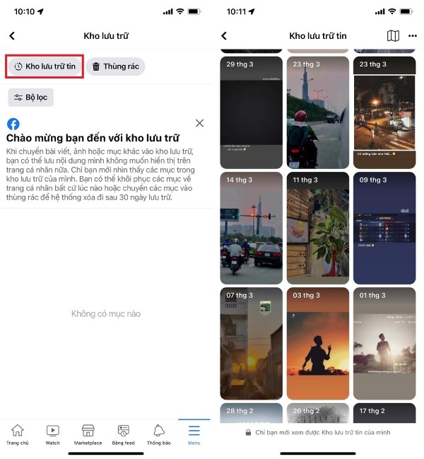 Chọn Kho lưu trữ tin