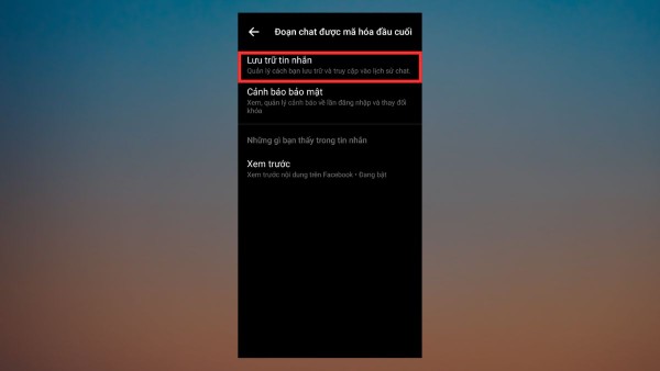 Thiết lập tùy chọn tính năng mong muốn