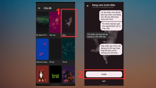 Chọn chủ đề mong muốn