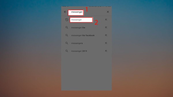 Nhập gõ từ khóa “Messenger”