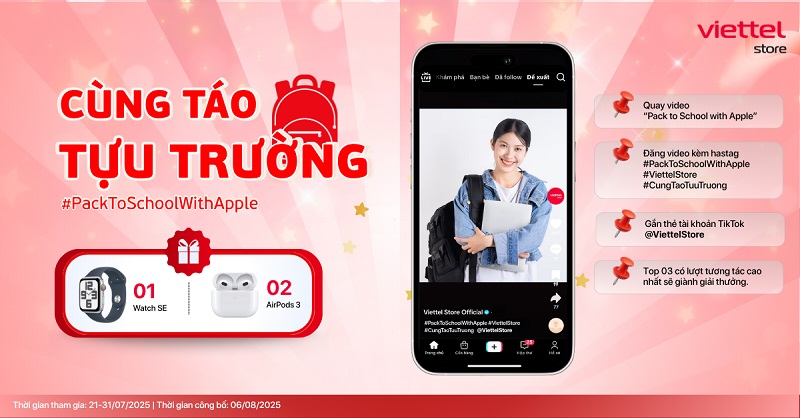 Thể lệ cuộc thi Tiktok Challenge “Cùng Táo tựu trường – Pack to school with Apple